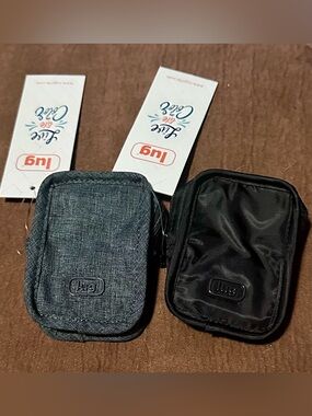 Lug Drizzle Mini Zip Storage Pouch 2 piece set Black & Heather Grey